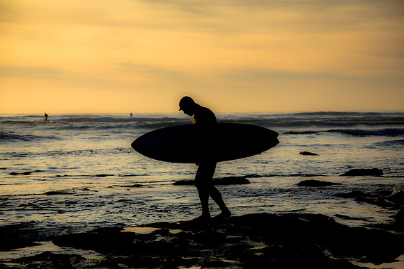 Sunset Surfer at Sunset Cliffs