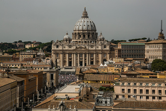 Distant view of St Peters Bascilica